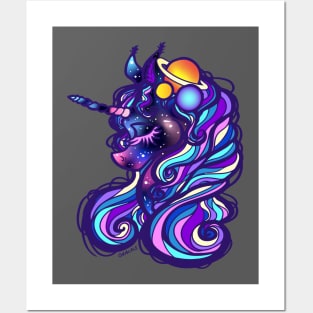 Galaxy Unicorn Posters and Art